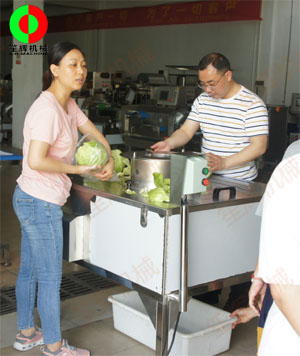 蔬果分瓣機(jī)現(xiàn)場測試，客戶滿意切割效果！